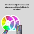 Bluetooth Kontrollü Smart Şerit Led 10M Sese Duyarlı RGB Aydınlatma