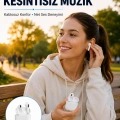 Bluetooth Kulaklık Beyaz Çağrı Cevaplama Dokunmatik Kontrol Kablosuz Yeni Nesil