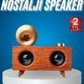 Bluetooth Nostalji Speaker Radyo Gramofon Ahşap Renk Vintage