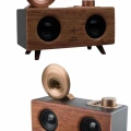 Bluetooth Nostalji Speaker Radyo Gramofon Ahşap Renk Vintage
