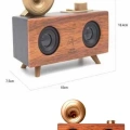 Bluetooth Nostalji Speaker Radyo Gramofon Ahşap Renk Vintage