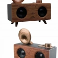 Bluetooth Nostalji Speaker Radyo Gramofon Ahşap Renk Vintage Yeni Nesil