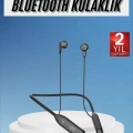 Boyun Bantlı Kablolu Yüksek Ses Kaliteli Bluetooth Kulaklık Uzun Pil Ömrü