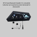 BT22 Kask Bluetooth Kulaklık 5.0 Gürültü Engelleyici ve Eller Serbest Kullanım