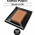 Büyük Boy Siyah Şeffaf Kargo Poşeti 35x45+5 Cm 100 Adet