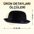 Charlie Chaplin Stil Yetişkin Şapkası – Siyah Melon Parti Şapkası