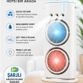 Çift Başlıklı Sprey Fan Nemlendirici Ve Renkli Led Işıklı Beyaz