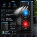 Çift Başlıklı Sprey Fan Nemlendirici Ve Renkli Led Işıklı Siyah
