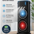 Çift Başlıklı Sprey Fan Nemlendirici Ve Renkli Led Işıklı Siyah