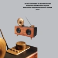 Çift Hoparlörlü Bluetooth Gramofon Speaker – FM Radyo, USB, SD Kart ve AUX Girişli