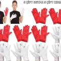 Çocuk Gösteri Eldiven Seti – 5 Çift Beyaz  5 Çift Kırmızı