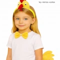 Çocuk Horoz Tavuk Kostüm Seti 3 Parça (taç + Papyon + Kuyruk)