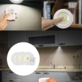 Çok Amaçlı Kullanım İçin Kablosuz Yapışkanlı 3 Lü Uzaktan Kumandalı Led Spot Lamba