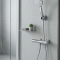 Çok Fonksiyonlu 4 Modlu El Duşu Başlığı Krem Duş Seti Spiral Hortumlu