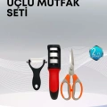 Çok Fonksiyonlu Mutfak Makas Seti – 3 Makas, Bileyici ve Soyacak Dahil
