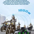 D2-6x 1000m Mesafeli 6 Kanallı İntercom Bluetooth Motosiklet Kask Kulaklığı İntercom Kulaklık