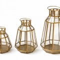Dekoratif Gold Metal 3lü Fener Seti