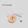 Dekoratif LED Kristal Küre Ahşap Altlıklı Şık Gece Lambası