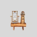 Deniz Feneri Tasarımlı Ahşap Kum Saati – Retro Masa Aksesuarı