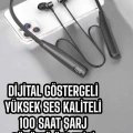Dijital Göstergeli Kulak İçi Kablosuz Bluetooth Kulaklık Boyun Bantlı