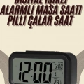 Dijital Masa Saati Termometreli Takvim Çalar Saat Led Ekran Pilli