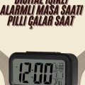 Dijital Masa Saati Termometreli Takvim Çalar Saat Led Ekran Pilli