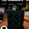 Dikey Priz Kulesi 8 AC Priz 4 USB 2 Type-C Çocuk Korumalı Güç Dağıtıcı
