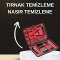 Elektrikli Manikür Pedikür Seti İkili Set 17 Parça Tırnak Bakımı Nasır Temizleme Tırnak Şekillendirme
