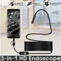 Endoskop 3 İn 1 Yılan Kamera Usb Micro Usb Type-c 20 Metre Sert Kablo