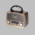 Eskitme Tasarımlı Ahşap Bluetooth Radyo LED Aydınlatmalı