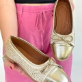 HERŞEYTREND Etya Gold Cilt Babet Ayakkabı