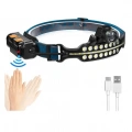 Fithome W690 7 Aydınlatma Modlu Xpe Cob  Led Sensörlü Dahili Pilli Usb Şarj Edilebilir Kafa Feneri