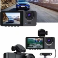 Gece Görüşlü DVR 3 Lensli Araç İçi Sürüş Kamerası Video Kaydedici