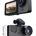 Gece Görüşlü DVR 3 Lensli Araç İçi Sürüş Kamerası Video Kaydedici
