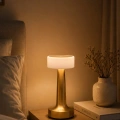 Gold Kare LED Masa Lambası Şarjlı Dimmer Kontrollü Dekoratif Işık