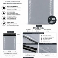 Gri Cepsiz Jumbo Boy Kargo Poşeti 60x62+5 Cm 100 Adet