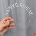 HERŞEYTREND Gümüş Kristal Taşlı Happy Birthday Tacı