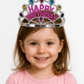 Gümüş Renk Happy Birthday Yazılı Doğum Günü Tacı 60 Cm