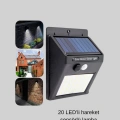 Güneş Enerjili 20 LED Hareket Sensörlü Lamba – IP65 Su Geçirmez Dış Mekan Aydınlatma