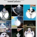 Güneş Enerjili Katlanabilir 5 Kanatlı Solar Bahçe Lambası