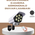 Güneş Enerjili LED Lamba + Güvenlik Kamerası Görünümlü– 5-8 m Hareket Algılamalı, Beyaz Işık