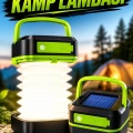 Güneş Enerjili Led Lamba Kamp Lambası Katlanabilir Lamba USB Şarjlı