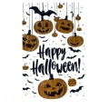HERŞEYTREND Halloween Temalı Balkabaklı Duvar Sticker Seti