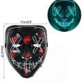 Hallowen Parti Maskesi Neon Led Işıklı Maske 3 Modlu Cadılar Bayramı Maskesi