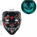 Hallowen Parti Maskesi Neon Led Işıklı Maske 3 Modlu Cadılar Bayramı Maskesi