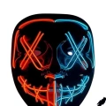 Hallowen Parti Maskesi Neon Led Işıklı Maske 3 Modlu Cadılar Bayramı Maskesi