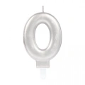 HERŞEYTREND 0 Rakam Mum Gümüş Renk