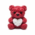 HERŞEYTREND 10cm 3D Özel Baskı Kalpli Ayıcık Romantik Hediye Objesi