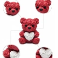 HERŞEYTREND 10cm 3D Özel Baskı Kalpli Ayıcık Romantik Hediye Objesi