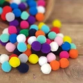 HERŞEYTREND 12mm Renkli Karışık Yumuşak Ponpon Peluş 200 Adet